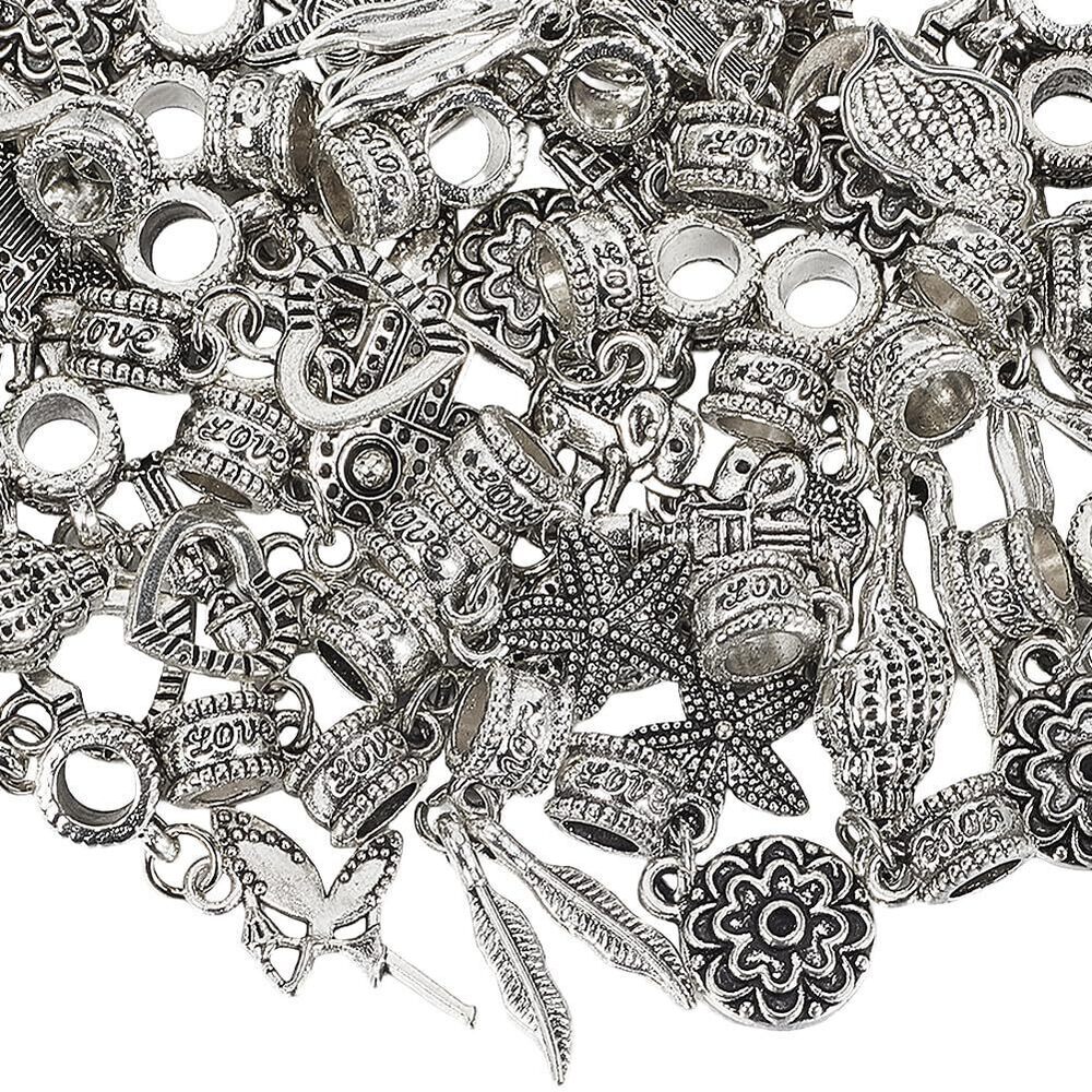 8241 50Pcs Tibetan Silver Spacer Beads European Metal Beads Bulk Antique